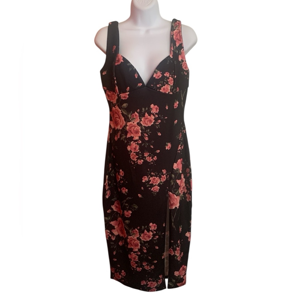 Nasty Gal Black Floral Dress 10